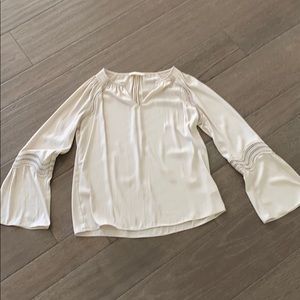 Ramy Book Bell-Sleeved Blouse with Crochet Detail